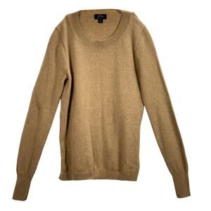 J.CREW 100% Cashmere Sweater Women's XS Classic Crewneck Pullover Camel Tan